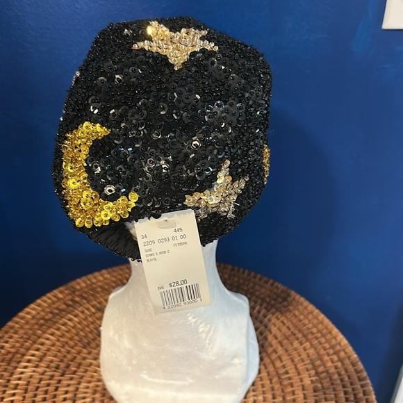 NWT Women’s Vintage 80’s All Sequin Ball Cap Hat Cap with Moon & Star Design - Picture 3 of 6